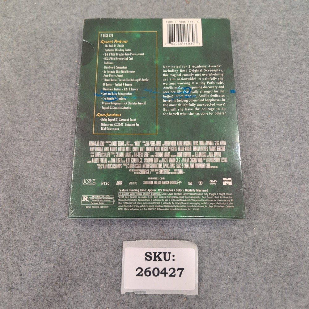 Amelie DVD 2-Disc Special Edition French Romantic Comedy Audrey Tautou Miramax - Picture 2 of 2